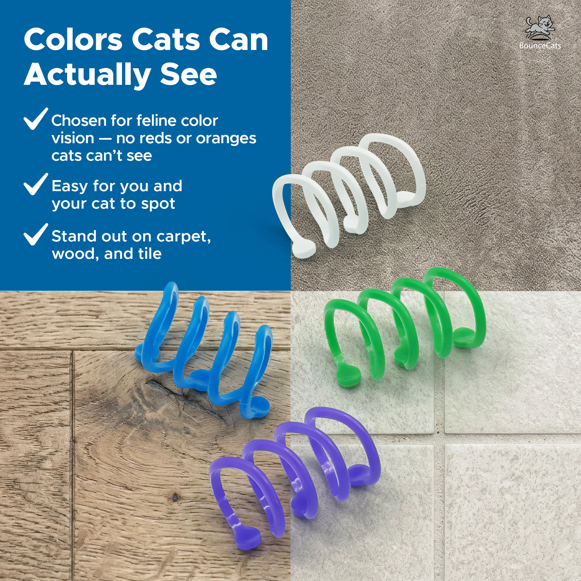 Four high-visibility cat-friendly spring colors