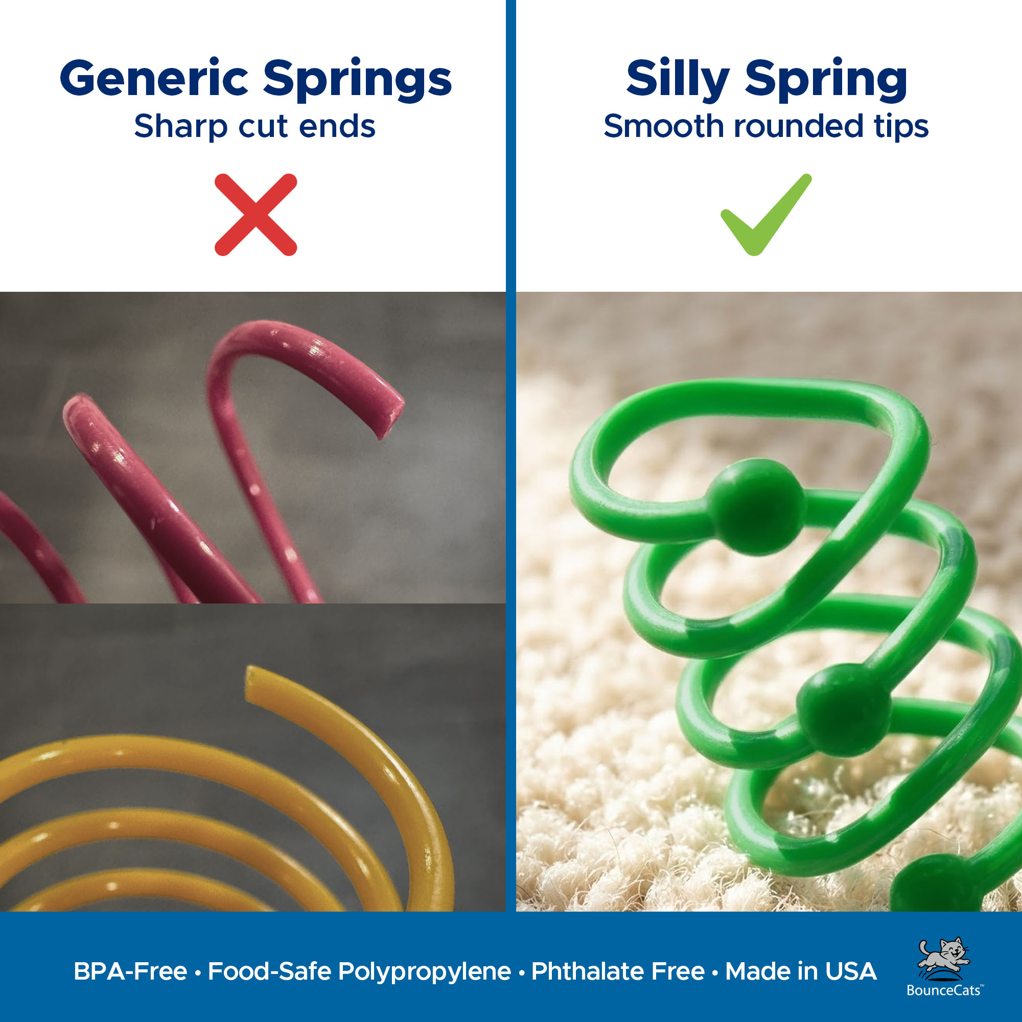 Sharp cut ends vs smooth rounded tips comparison